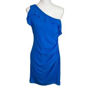 THE LIMITED BLUE ONE SHOULDER RUFFLE WOMEN DRESS SIZE 4 BRAND NEW